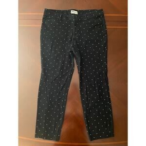 Old Navy Pixie Womens Pants 10 Regular Black White Polka Dot Straight Leg